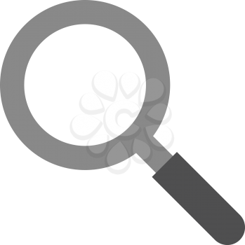 Vector grey and black magnifying glass icon.