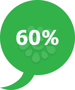 Vector circle speech bubble with 60 percent.