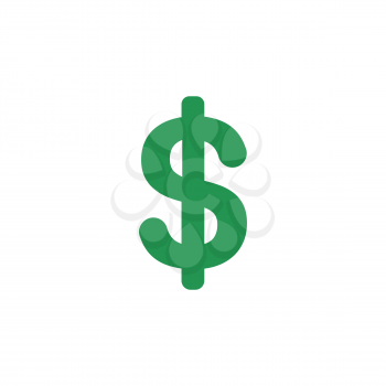 Flat design style vector illustration of green dollar money symbol icon.