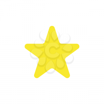 Flat design style vector illustration of yellow star symbol icon on white background.