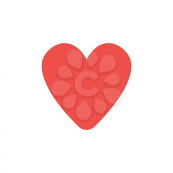Flat design style vector illustration of red heart symbol icon on white background.