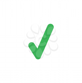 Flat design style vector illustration of green check mark  icon on white background.