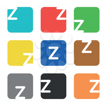 Vector logo element. The letter Z is in a square shape with rounded edges and different colors.