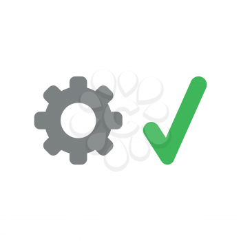 Vector illustration icon concept of gear with check mark.