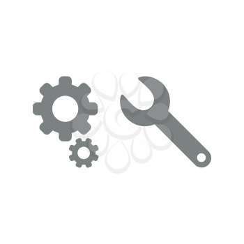 Vector illustration icon concept of gears with spanner.