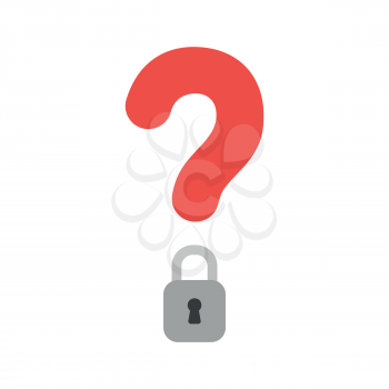 Vector illustration icon concept of question mark with closed padlock.