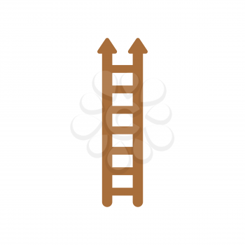 Vector illustration icon concept of wooden ladder with arrows moving up.