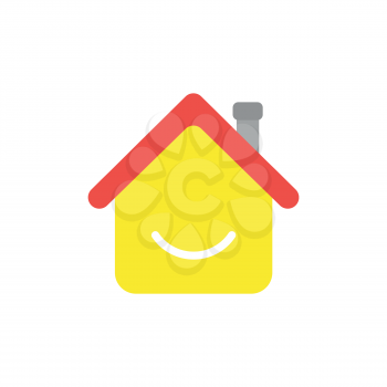 Vector illustration icon concept of house with smiling mouth.
