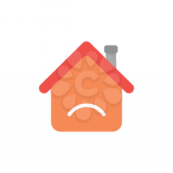 Vector illustration icon concept of house with sulking mouth.