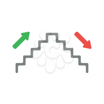 Vector illustration icon concept of stairs up and down.
