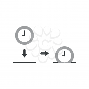 Vector illustration icon concept of clock inside moneybox hole.