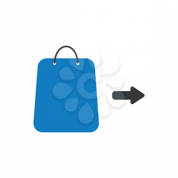 Vector illustration icon concept of shopping bag with arrow.