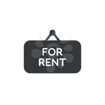 Vector illustration icon concept of for rent hanging sign.