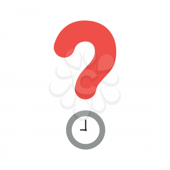 Vector illustration icon concept of question mark with clock time.