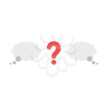 Vector illustration icon concept of question mark between thought bubbles.