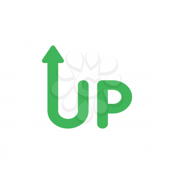 Vector illustration icon concept of up word with arrow moving up.