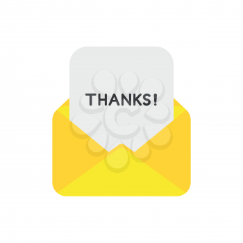 Vector illustration icon concept of mail envelope with paper and thanks word.