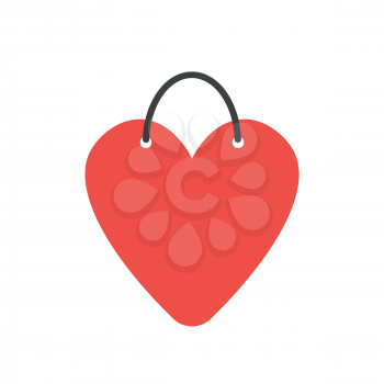 Vector illustration icon concept of heart-shaped shopping bag.