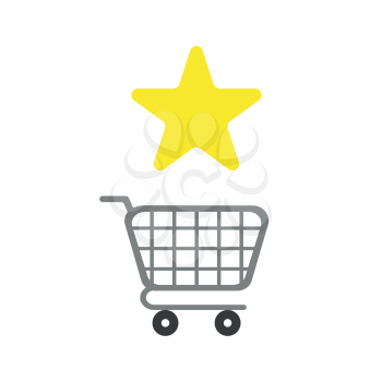 Vector illustration icon concept of star symbol with shopping cart.