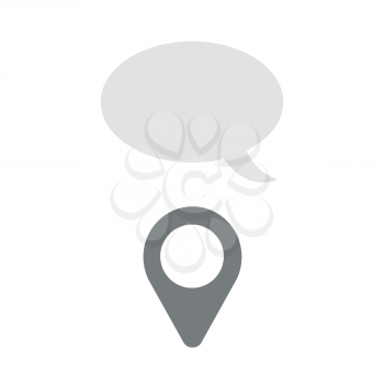 Vector illustration icon concept of map pointer with speech bubble.