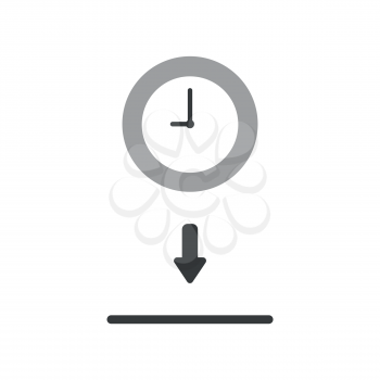 Vector illustration icon concept of clock time inside moneybox hole.