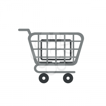 Vector illustration icon concept of laptop computer inside shopping cart.