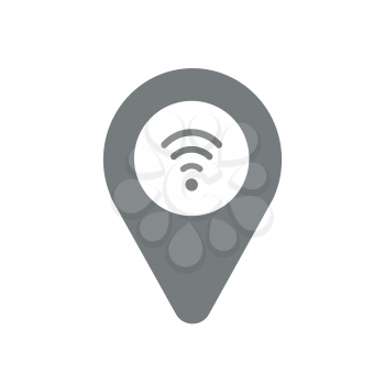 Vector illustration icon concept of map pointer with wireless wifi symbol.