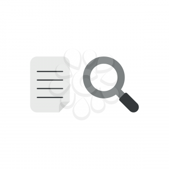 Vector illustration concept of written paper with magnifying glass icon.