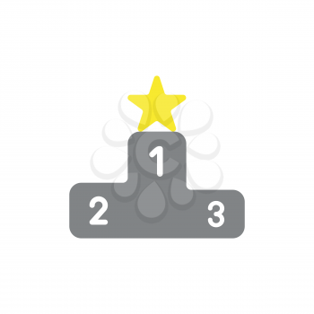 Vector illustration concept of yellow star symbol on first place of winners podium icon.