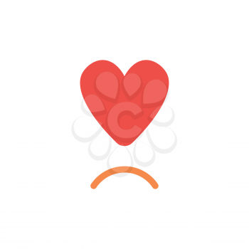 Vector illustration concept of red heart symbol with sulking mouth.