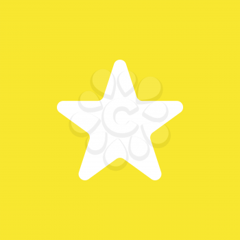 Flat vector icon concept of star shape on yellow background.