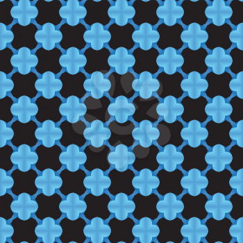 Vector seamless pattern texture background with geometric shapes, gradient colored in blue and black colors.