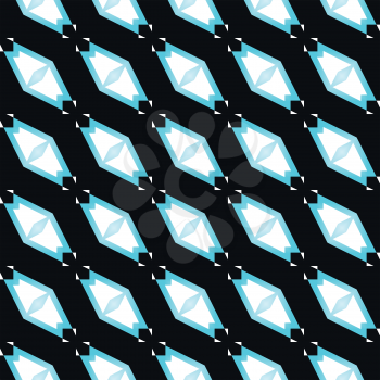 Vector seamless pattern texture background with geometric shapes, gradient colored in black, blue and white colors.