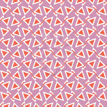 Vector seamless pattern texture background with geometric shapes, colored in pink, orange and white colors.