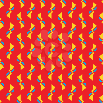 Vector seamless pattern texture background with geometric shapes, colored in red, blue and yellow colors.