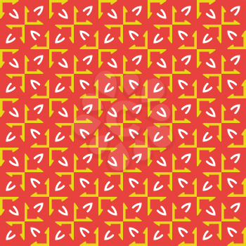 Vector seamless pattern texture background with geometric shapes, colored in red, yellow and white colors.