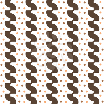 Vector seamless pattern texture background with geometric shapes, colored in brown, orange and white colors.