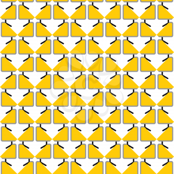 Vector seamless pattern texture background with geometric shapes, colored in yellow, black, grey and white colors.