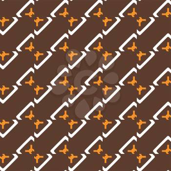Vector seamless pattern texture background with geometric shapes, colored in brown, orange and white colors.