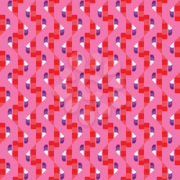 Vector seamless pattern texture background with geometric shapes, colored in pink, red, violet, purple and white colors.