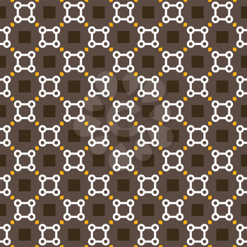 Vector seamless pattern texture background with geometric shapes, colored in brown, orange and yellow colors.
