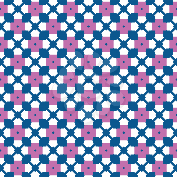 Vector seamless pattern texture background with geometric shapes, colored in blue, violet and white colors.