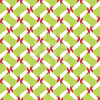 Vector seamless pattern texture background with geometric shapes, colored in green, red and white colors.