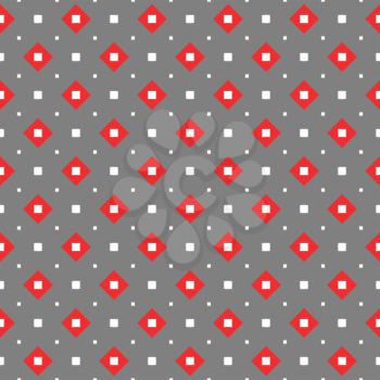 Vector seamless pattern texture background with geometric shapes, colored in grey, red and white colors.