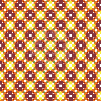 Vector seamless pattern texture background with geometric shapes, colored in red, orange, yellow, green and white colors.