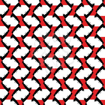 Vector seamless pattern texture background with geometric shapes, colored in red, black, grey and white colors.