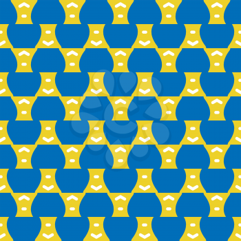 Vector seamless pattern texture background with geometric shapes, colored in blue, yellow and white colors.