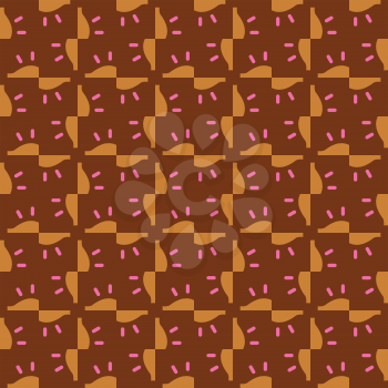 Vector seamless pattern texture background with geometric shapes, colored in brown, orange and pink colors.