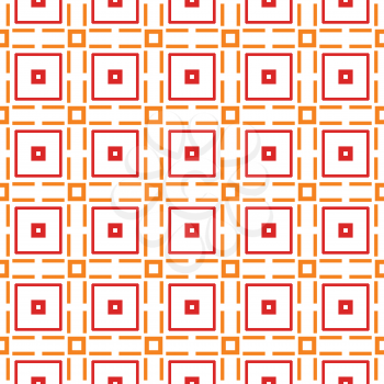 Vector seamless pattern texture background with geometric shapes, colored in red, orange and white colors.
