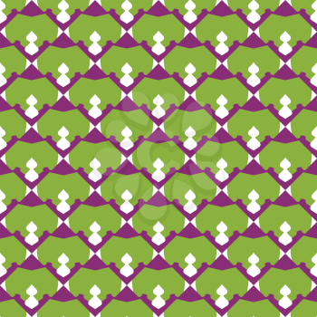 Vector seamless pattern texture background with geometric shapes, colored in dark purple, violet, green and white colors.